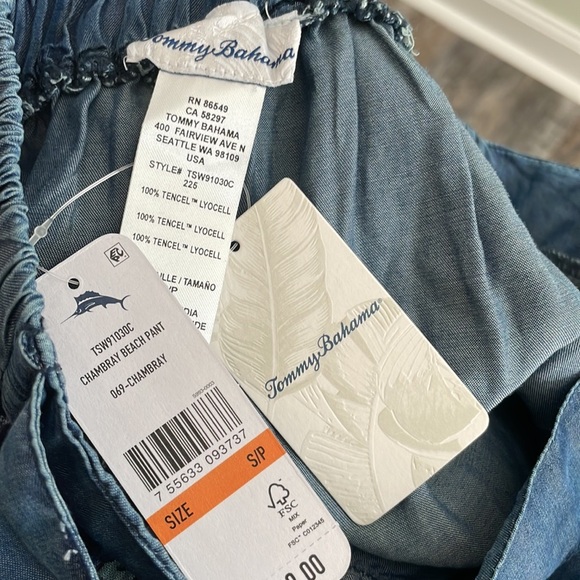 Tommy Bahama Chambray Wrap-Front Beach Pants Size Small NEW - Picture 6 of 8